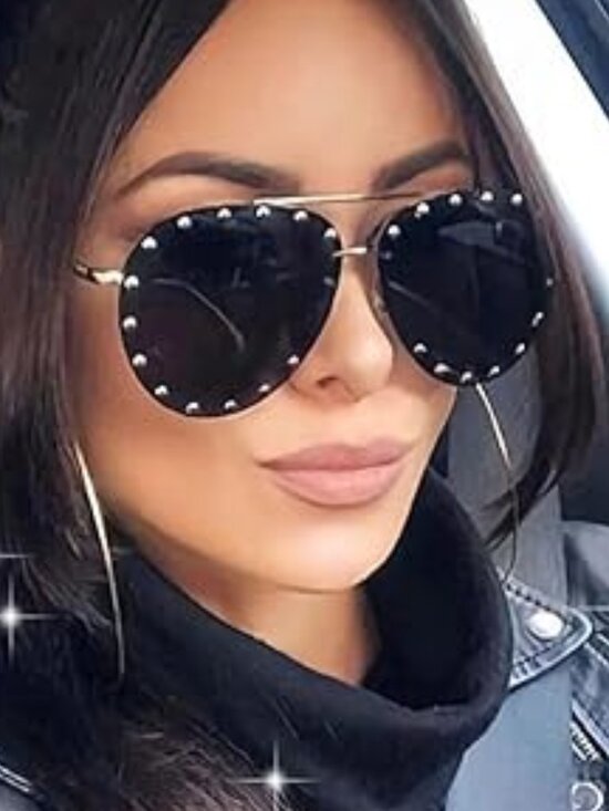 Studded Gold Lines Sunglasses main image 8